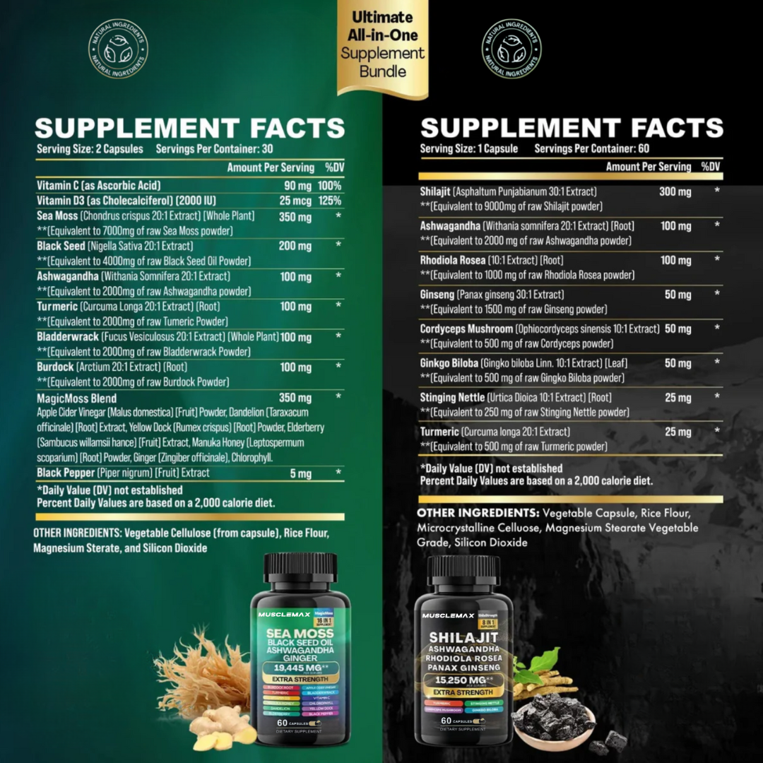 MuscleMax™ Sea Moss & Shilajit Bundle